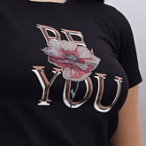 Half Sleeve Round neck Sequence Applied T-shirt.